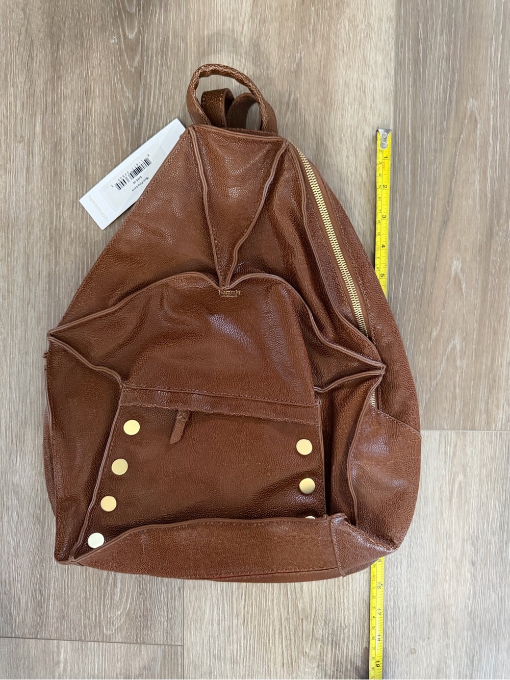 Hammitt Brown Leather Backpack with Gold Hardware